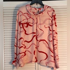*NWT* Liz Claiborne Pink & Red Patterned Blouse size 2X